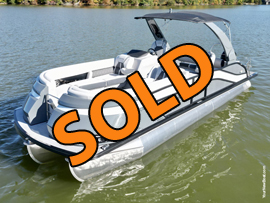 2022 Harris Grand Mariner 250 SLDH Tritoon with 400HP Mercury Verado 4-Stroke Outboard For Sale on Norris Lake TN with a Transferable Slip at Shanghai Resort Marina