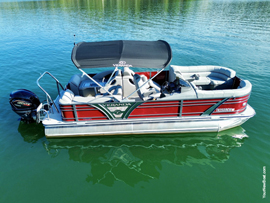 One Owner, Fresh Water, 2023 Veranda VTX 22 RFL Tritoon with 250HP Yamaha SHO VMax 4-Stroke Outboard Motor and Tandem Axle Aluminum Trailer For Sale on Norris Lake Tennessee with Transferable Warranties at Sequoyah Marina near Andersonville TN