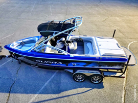One-Owner, Fresh Water 2008 Supra Launch 22SSV Worlds Edition Wakeboard and Wake Surf Boat For Sale near Norris Lake Tennessee