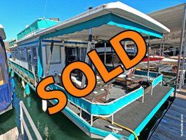 1986 Stardust Cruisers 14 x 60 Aluminum Hull Houseboat with Catwalks For Sale on Norris Lake Tennessee at Sequoyah Marina