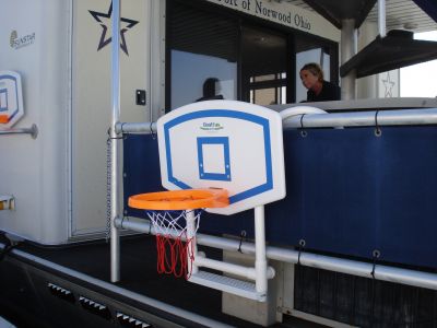 BoatFunSports Water Basketball Goal to attach to houseboat, pontoon, or ski boat
